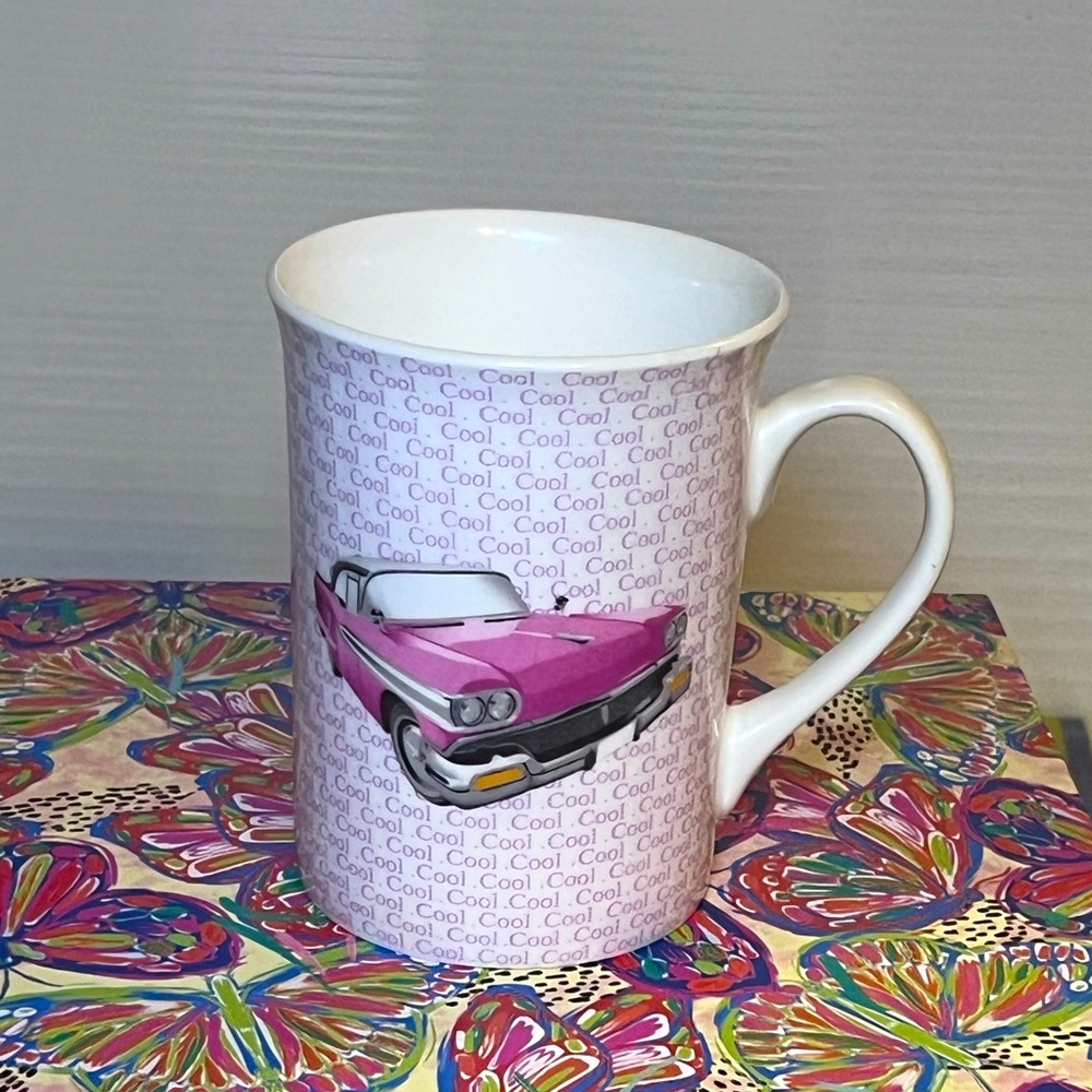 Christopher Vine Cool Pink Buick? Coffee Cup Mug Santa Barbara Design 12oz